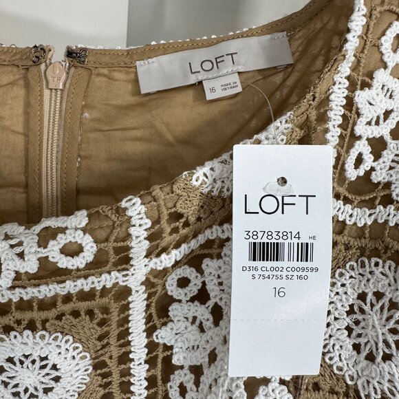 Loft Crochet Granny Squares Tank Mini Dress 16 - NEW - Picture 11 of 13